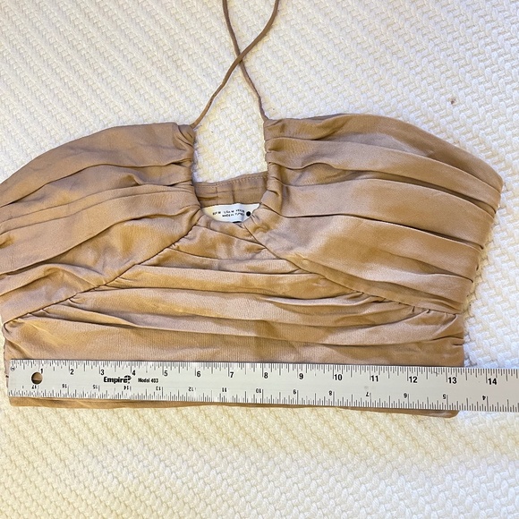 Zara Tan Ruched Halter Top - Picture 7 of 7